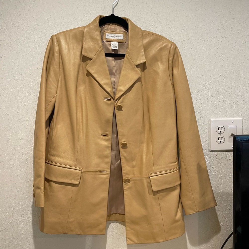 Preston and York Tan Leather Blazer